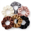 Set Van 6 Scrunchies Dames – Zachte Stof Haar Elastiekjes – Rimpel Design – Diverse Neutrale Kleuren – Geschikt Voor Dagelijks Gebruik – 6 Stuks