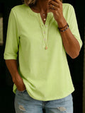 Classic Henley Collar 100% Cotton T-Shirt