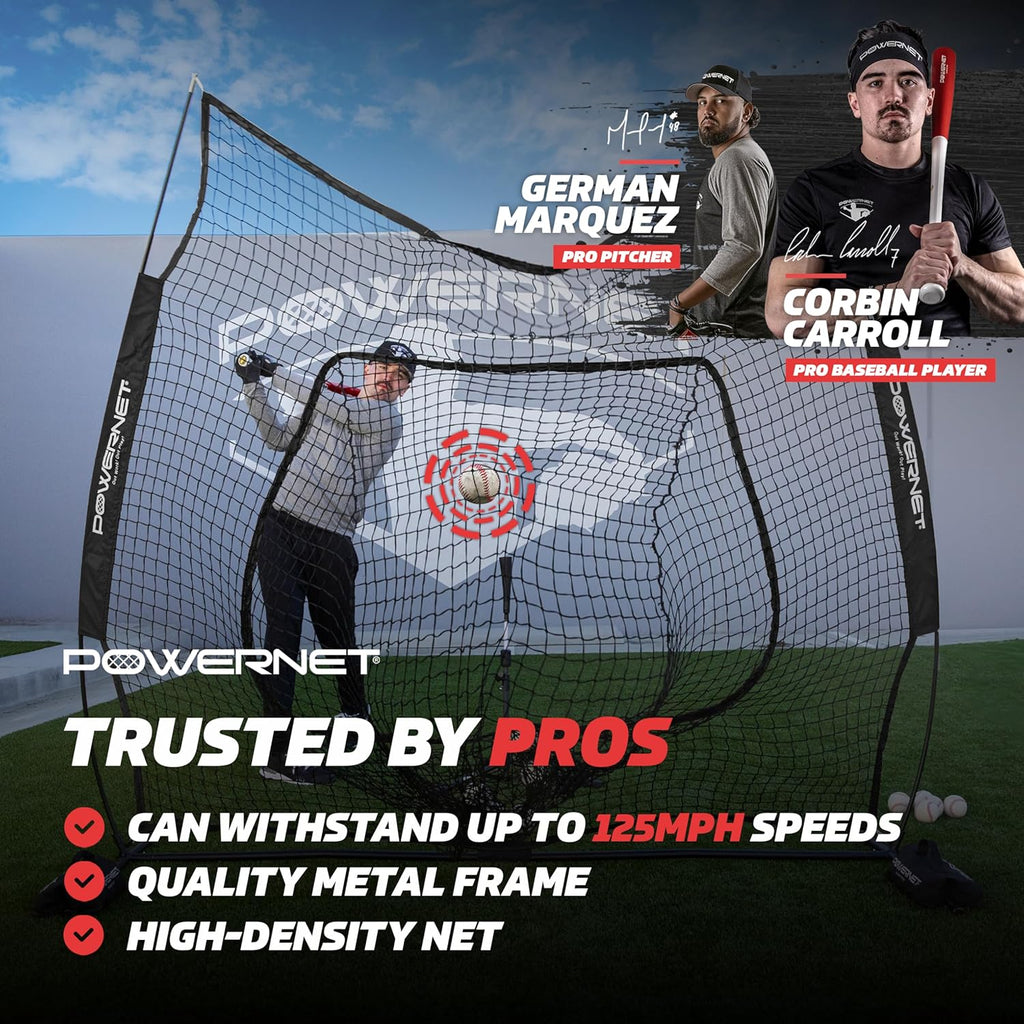 Baseball Softball Practice Net 7X7 with Baseball Accessories for Practice Pitching, Batting & Fielding, Ball Caddy, Weighted Baseballs, Tee